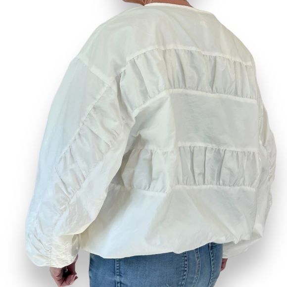 Z. Cavaricci ruched sweatshirt oversized fit in eggshell white, size 3 - Picture 7 of 10